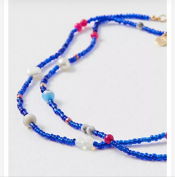 BWT- Free People, Charade Belly Chain, Cobalt - NEW! -$24 - Picture 2 of 10